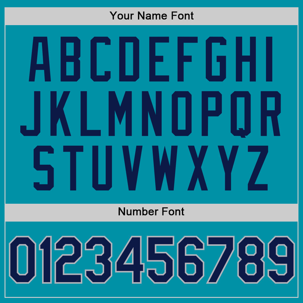 Custom Teal Navy-Gray Authentic Throwback Basketball Jersey