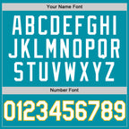 Custom Teal White-Gold Authentic Throwback Basketball Jersey