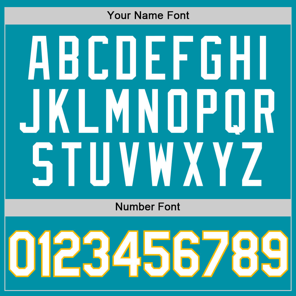 Custom Teal White-Gold Authentic Throwback Basketball Jersey