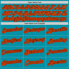 Custom Teal Orange-Black Authentic Throwback Basketball Jersey