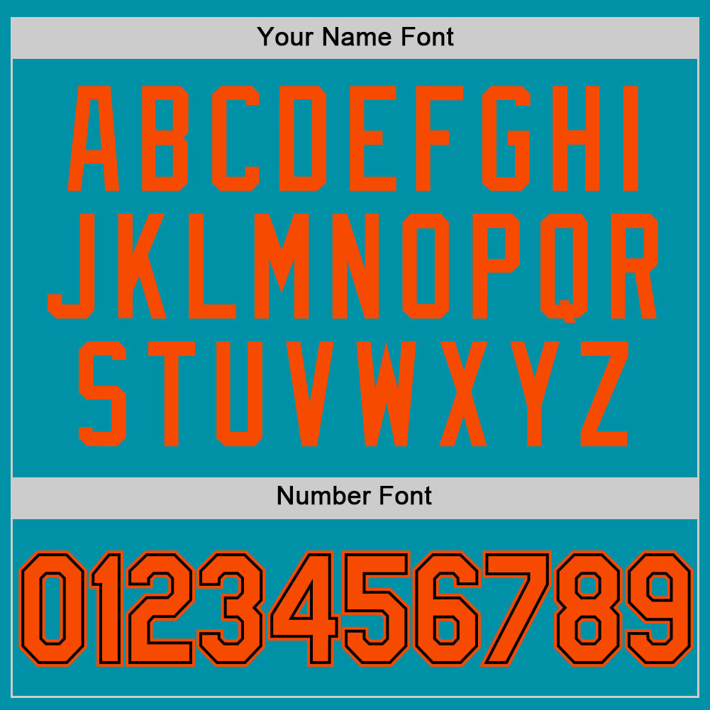 Custom Teal Orange-Black Authentic Throwback Basketball Jersey