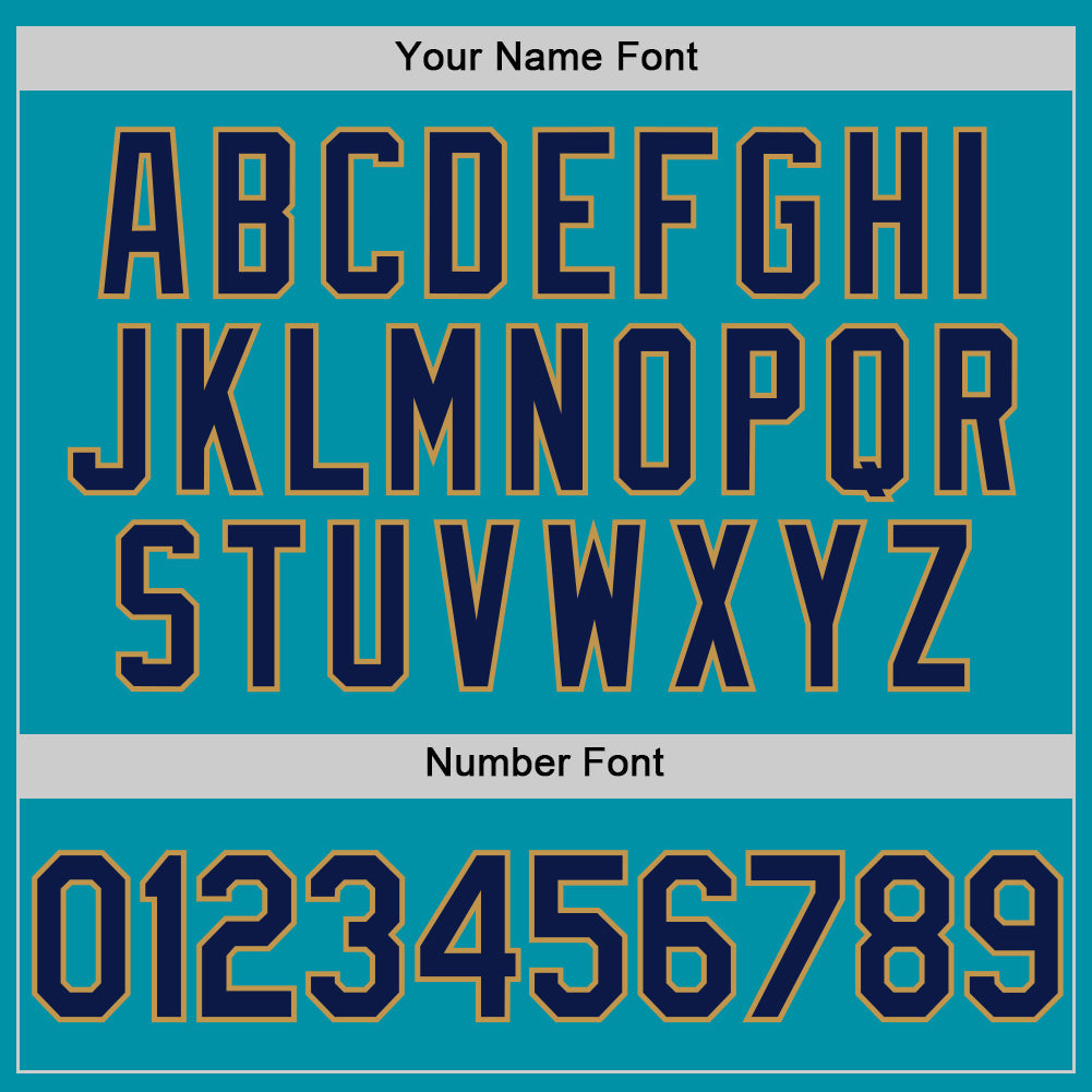 Custom Teal Navy-Old Gold Authentic Throwback Basketball Jersey