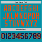 Custom Teal Navy-Orange Authentic Throwback Basketball Jersey