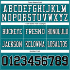 Custom Teal Black-White Authentic Football Jersey
