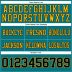 Custom Teal Black-Gold Authentic Football Jersey
