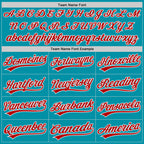 Custom Stitched Teal Red-White Baseball Pullover Sweatshirt Hoodie