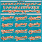 Custom Stitched Teal Orange-White Baseball Pullover Sweatshirt Hoodie