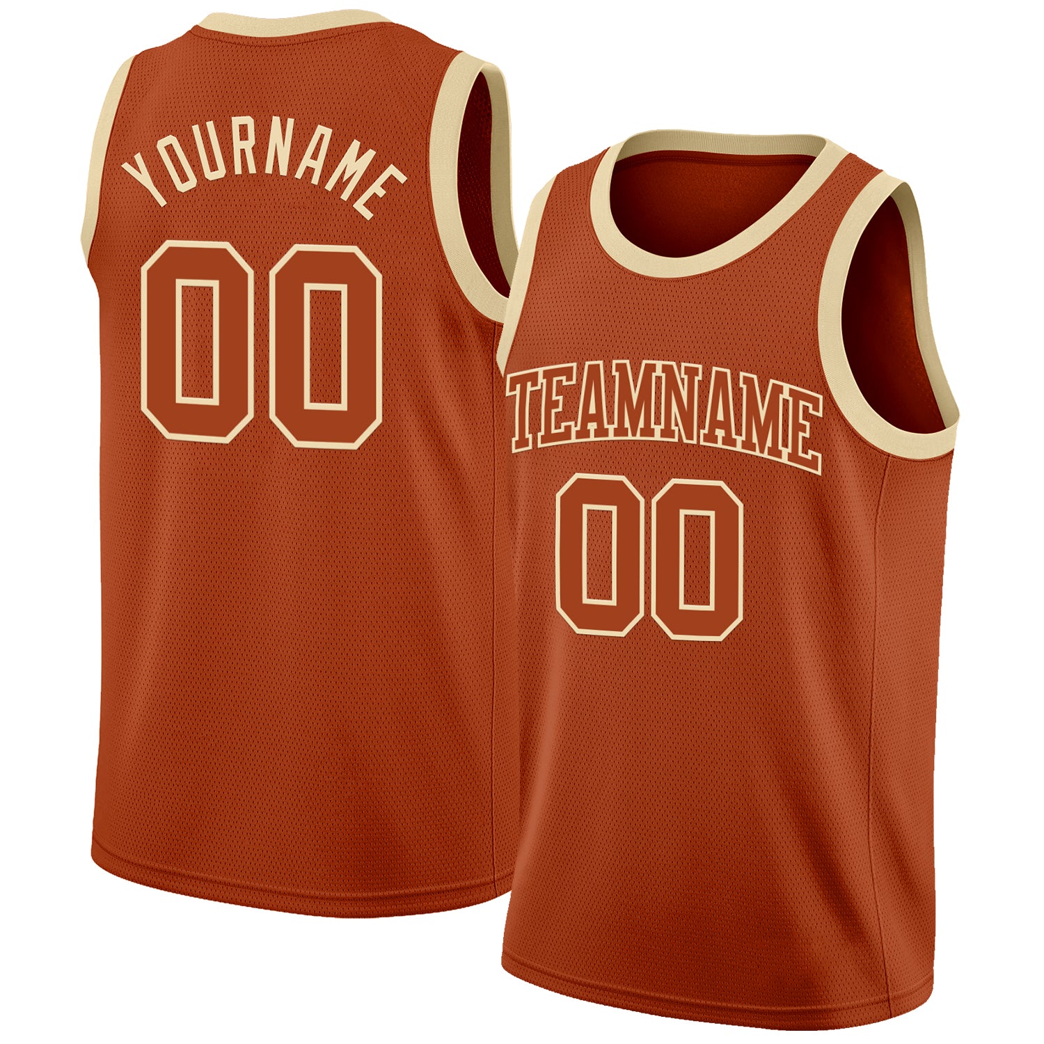 Custom Texas Orange Cream Authentic Basketball Jersey
