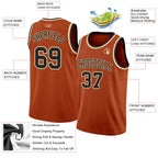 Custom Texas Orange Black-Cream Authentic Basketball Jersey