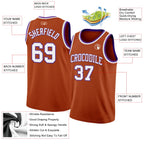 Custom Texas Orange White-Purple Authentic Basketball Jersey