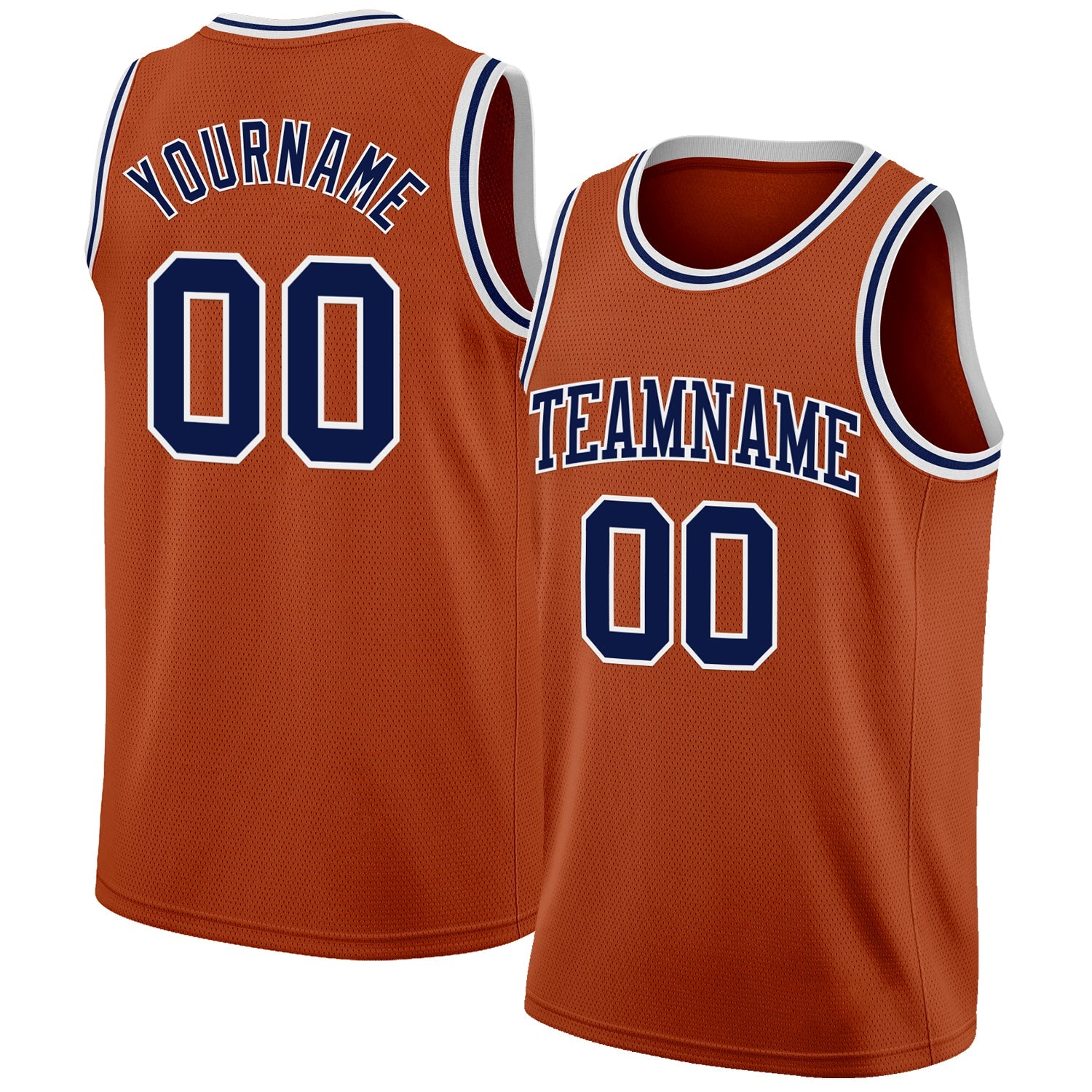 Custom Texas Orange Navy-White Authentic Basketball Jersey