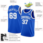 Custom Thunder Blue White Authentic Basketball Jersey