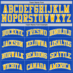 Custom Thunder Blue Gold-White Authentic Basketball Jersey