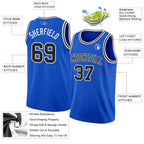 Custom Thunder Blue Black-White Authentic Basketball Jersey