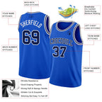 Custom Thunder Blue Navy-White Authentic Basketball Jersey