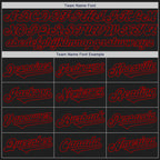 Custom Black Red Authentic Two Tone Baseball Jersey