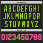 Custom Black Pink-Neon Green Authentic Two Tone Baseball Jersey