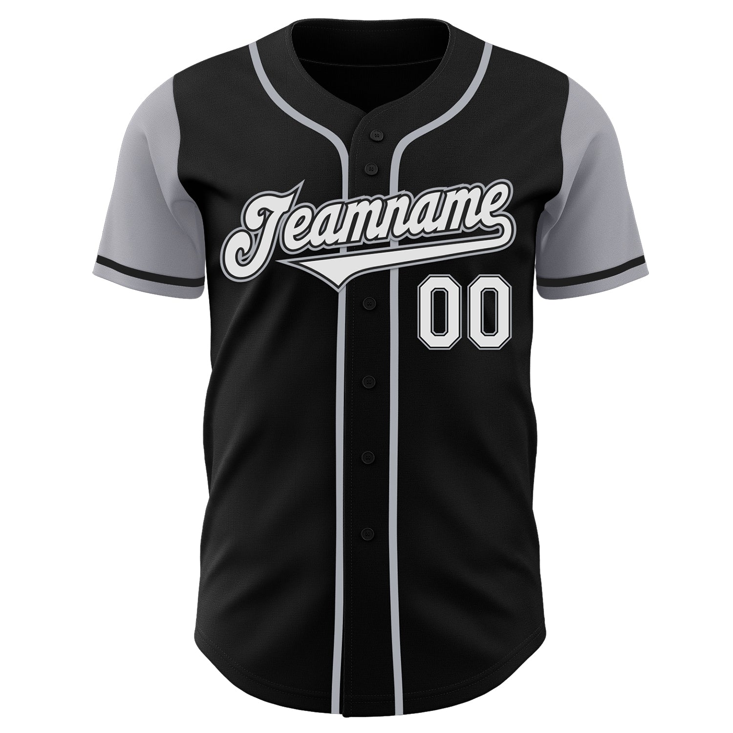 Custom Black White-Gray Authentic Two Tone Baseball Jersey