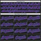 Custom Black Purple-Light Blue Authentic Two Tone Baseball Jersey