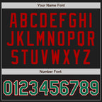 Custom Black Kelly Green-Red Authentic Two Tone Baseball Jersey
