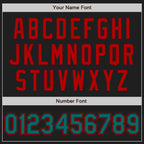 Custom Black Teal-Red Authentic Two Tone Baseball Jersey