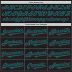 Custom Black Teal-Crimson Authentic Two Tone Baseball Jersey