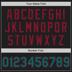 Custom Black Teal-Crimson Authentic Two Tone Baseball Jersey