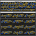 Custom Black Royal-Gold Authentic Two Tone Baseball Jersey