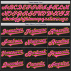 Custom Black Gold-Pink Authentic Two Tone Baseball Jersey