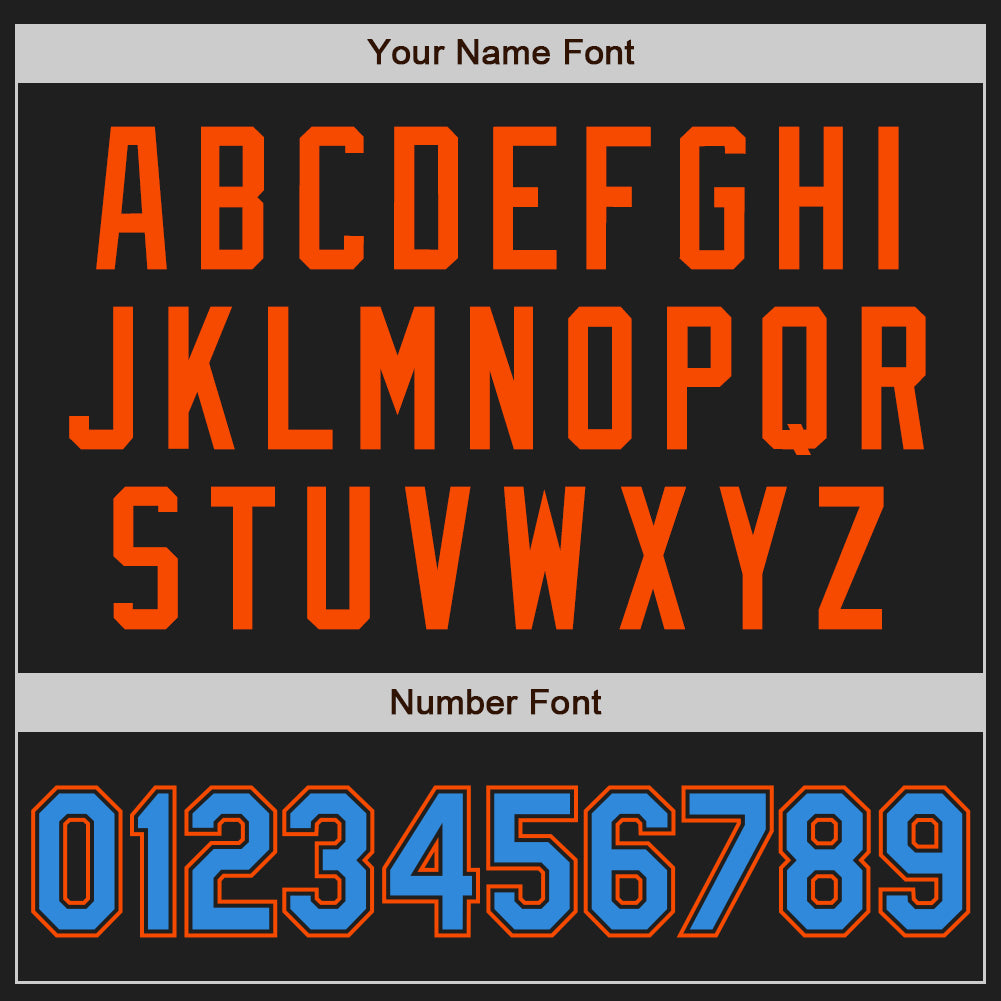 Custom Black Electric Blue-Orange Authentic Two Tone Baseball Jersey