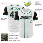 Custom White Black-Kelly Green Authentic Two Tone Baseball Jersey