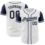 Custom White Navy Authentic Two Tone Baseball Jersey