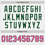 Custom White Pink-Green Authentic Two Tone Baseball Jersey