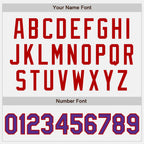 Custom White Purple-Red Authentic Two Tone Baseball Jersey