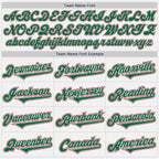 Custom White Kelly Green-Red Authentic Two Tone Baseball Jersey