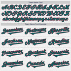 Custom White Teal-Crimson Authentic Two Tone Baseball Jersey