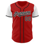 Custom Red Black-White Authentic Two Tone Baseball Jersey