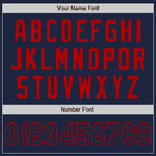Custom Navy Red Authentic Two Tone Baseball Jersey