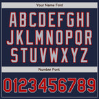 Custom Navy Red-Gray Authentic Two Tone Baseball Jersey