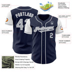 Custom Navy Gray-White Authentic Two Tone Baseball Jersey