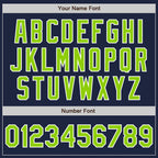 Custom Navy Neon Green-White Authentic Two Tone Baseball Jersey