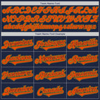 Custom Navy Orange-Gold Authentic Two Tone Baseball Jersey