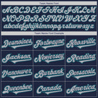 Custom Navy Gray-Teal Authentic Two Tone Baseball Jersey