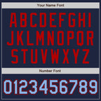 Custom Navy Light Blue-Red Authentic Two Tone Baseball Jersey
