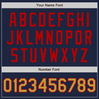 Custom Navy Old Gold-Red Authentic Two Tone Baseball Jersey