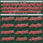 Custom Green Red-White Authentic Two Tone Baseball Jersey
