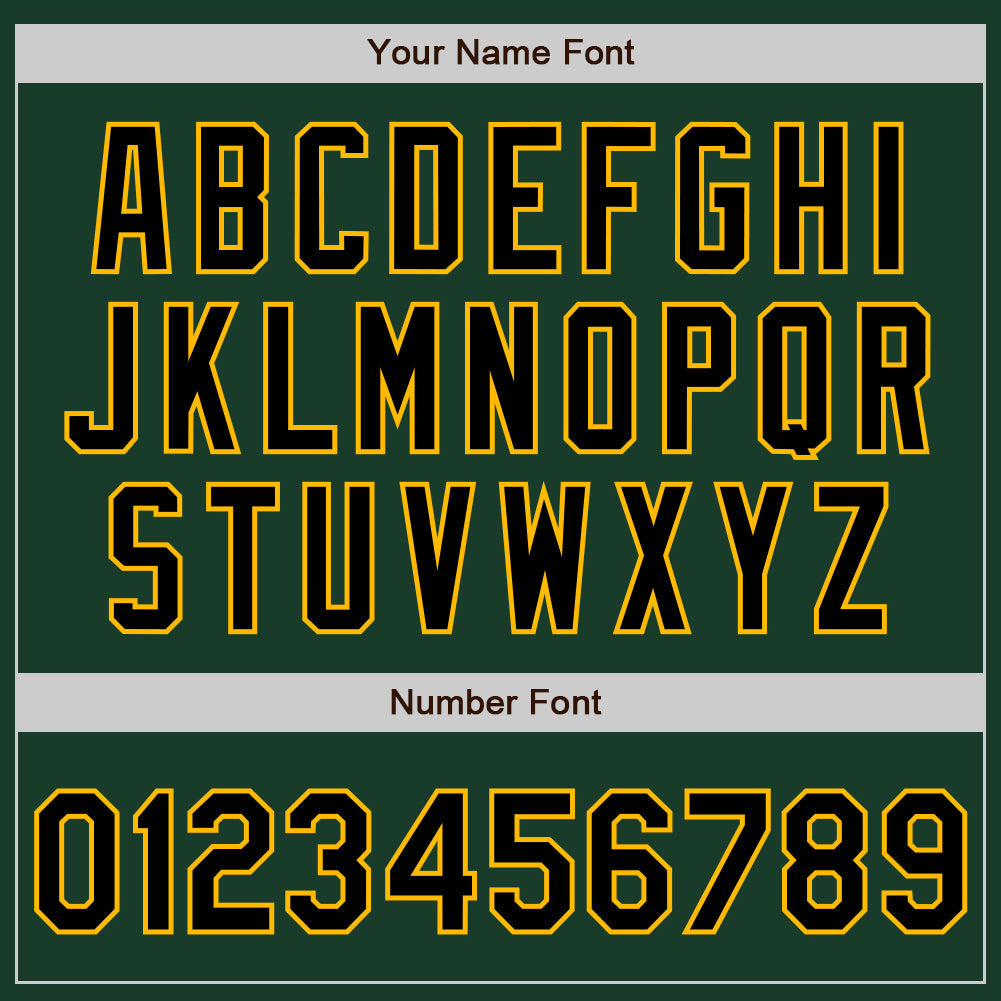 Custom Green Black-Gold Authentic Two Tone Baseball Jersey