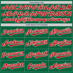 Custom Kelly Green Red-White Authentic Two Tone Baseball Jersey