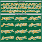 Custom Kelly Green Old Gold-White Authentic Two Tone Baseball Jersey