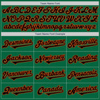 Custom Kelly Green Black-Orange Authentic Two Tone Baseball Jersey